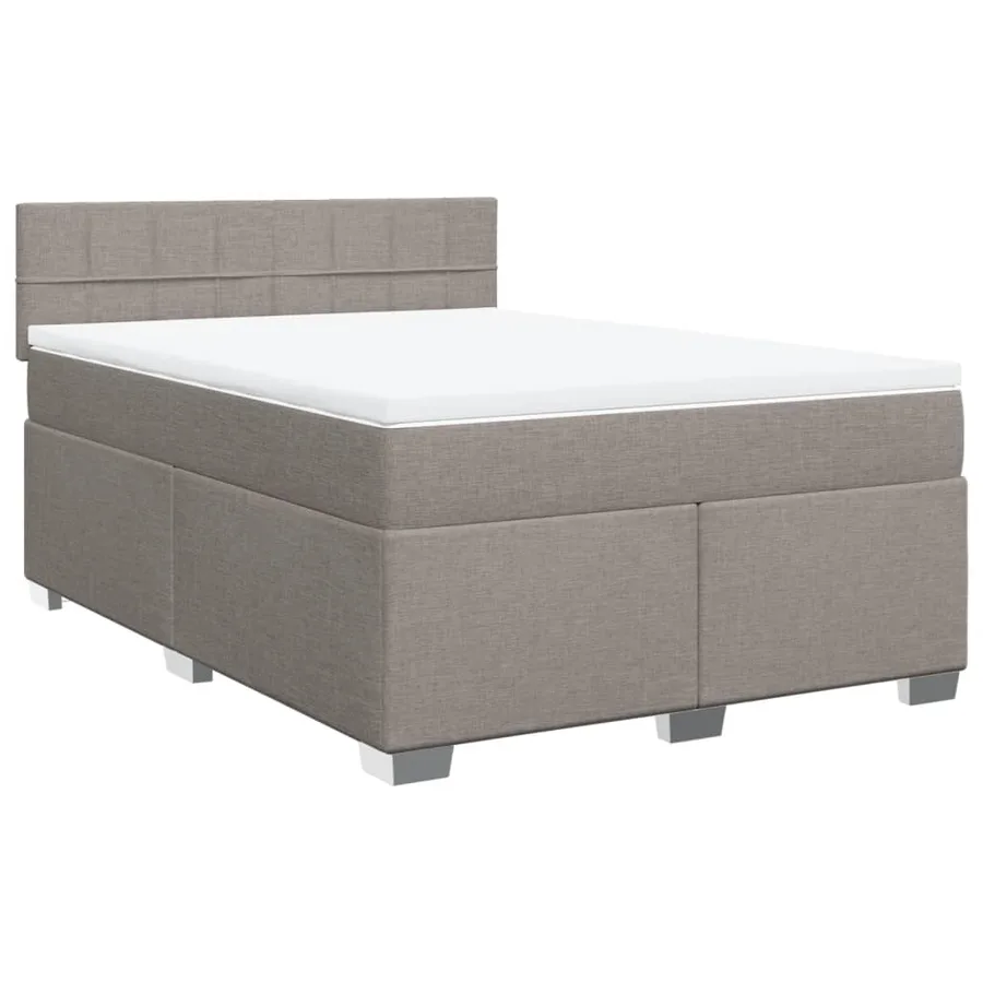 Sommier à lattes de lit avec matelas Taupe 140x200 cm Tissu - 3