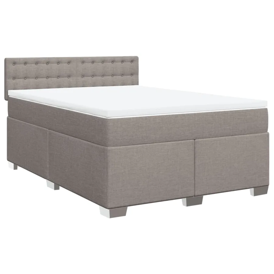 Sommier à lattes de lit avec matelas Taupe 140x200 cm Tissu - 3