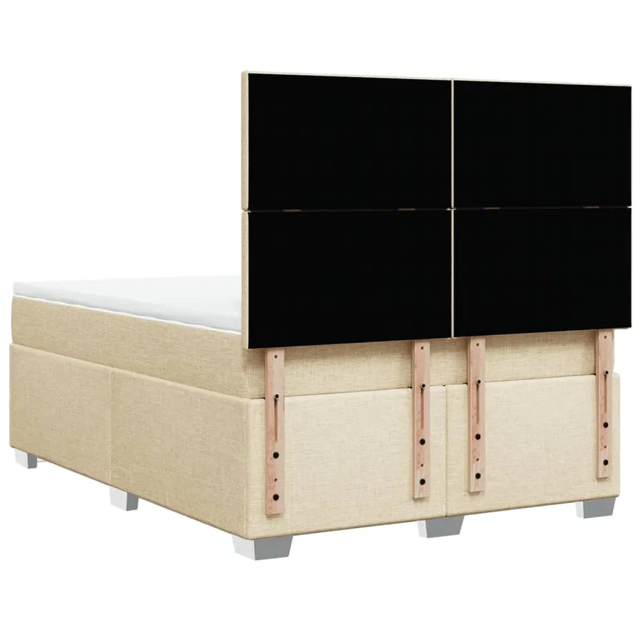 Sommier à lattes de lit avec matelas Crème 140x200 cm Tissu - 10
