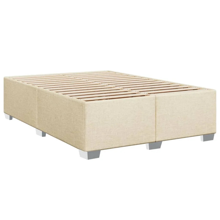 Sommier à lattes de lit avec matelas Crème 140x200 cm Tissu - 5