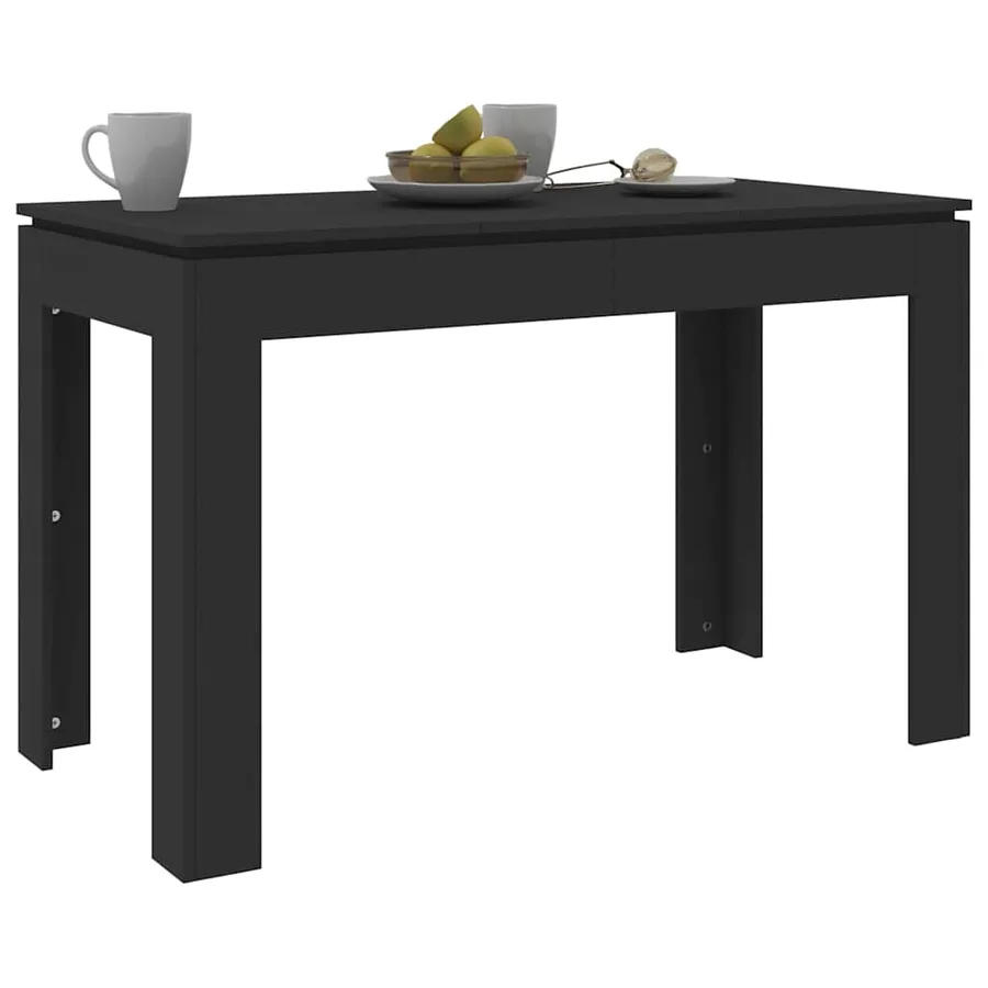 Table à manger Noir 120x60x76 cm Bois d'ingénierie - 3