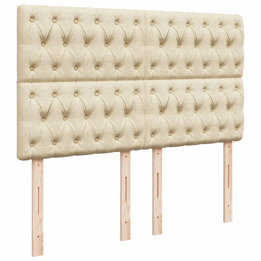 Sommier à lattes de lit avec matelas Crème 140x200 cm Tissu - 8