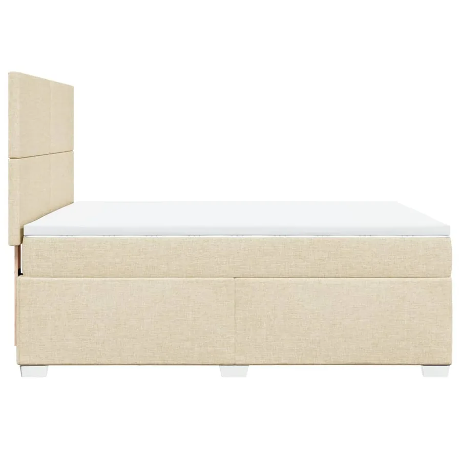 Sommier à lattes de lit avec matelas Crème 140x200 cm Tissu - 11