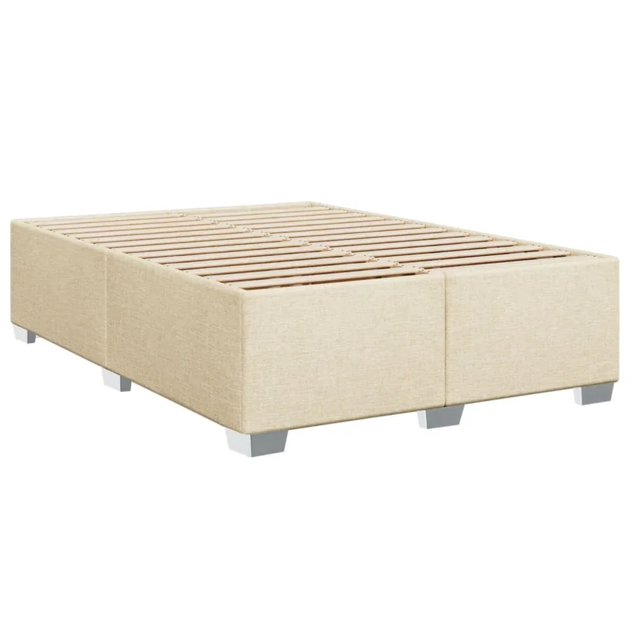 Sommier à lattes de lit avec matelas Crème 140x200 cm Tissu - 8