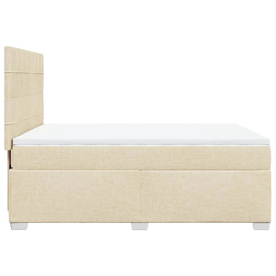 Sommier à lattes de lit avec matelas Crème 140x200 cm Tissu - 11