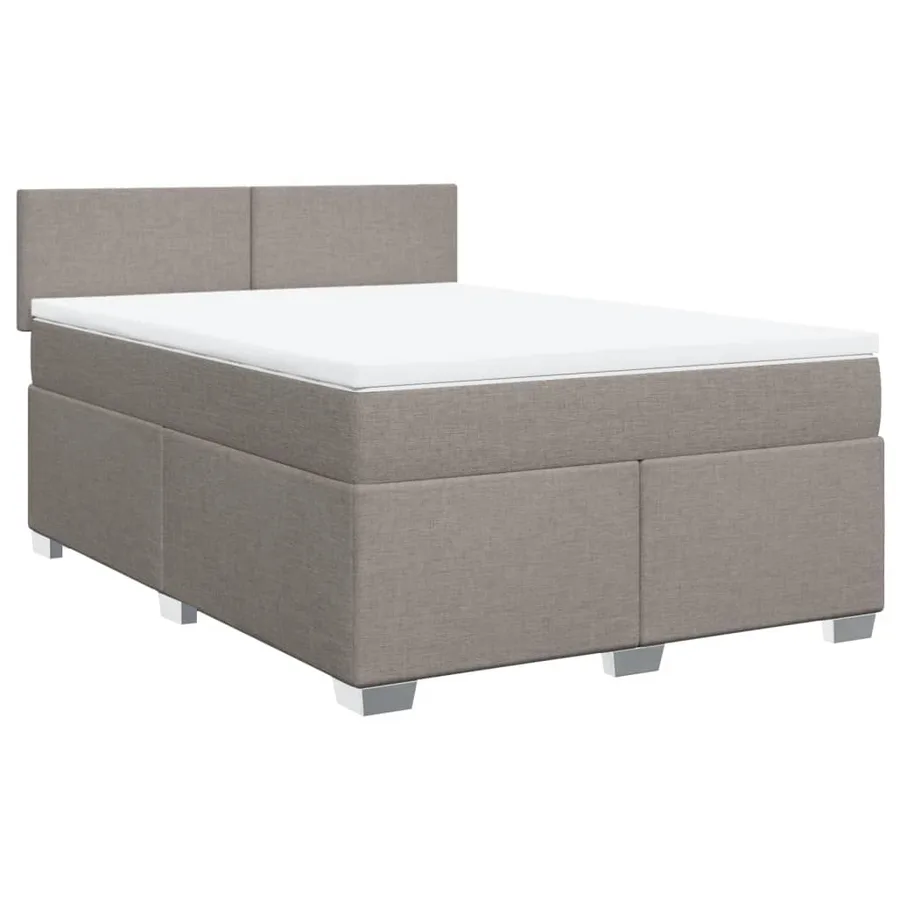 Sommier à lattes de lit avec matelas Taupe 140x200 cm Tissu - 2