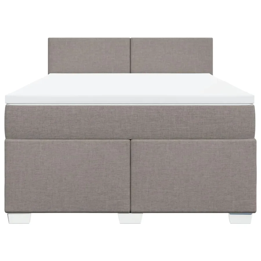 Sommier à lattes de lit avec matelas Taupe 140x200 cm Tissu - 4