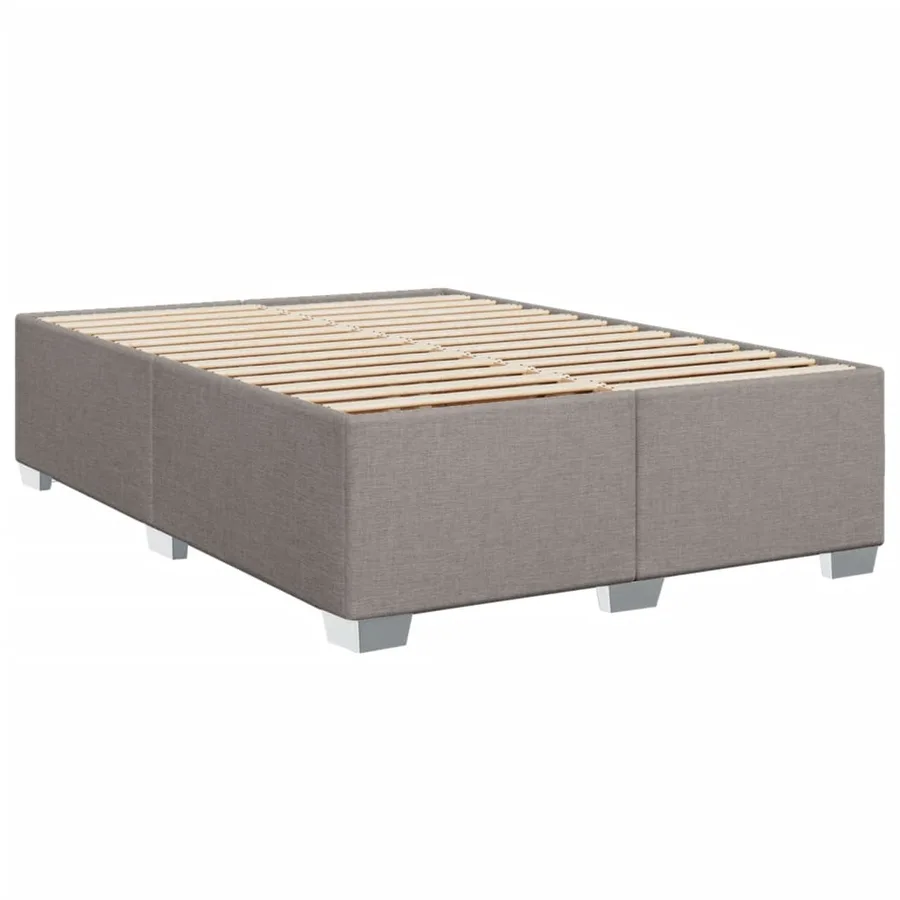 Cadre de lit sans matelas taupe 140x200 cm tissu - 3