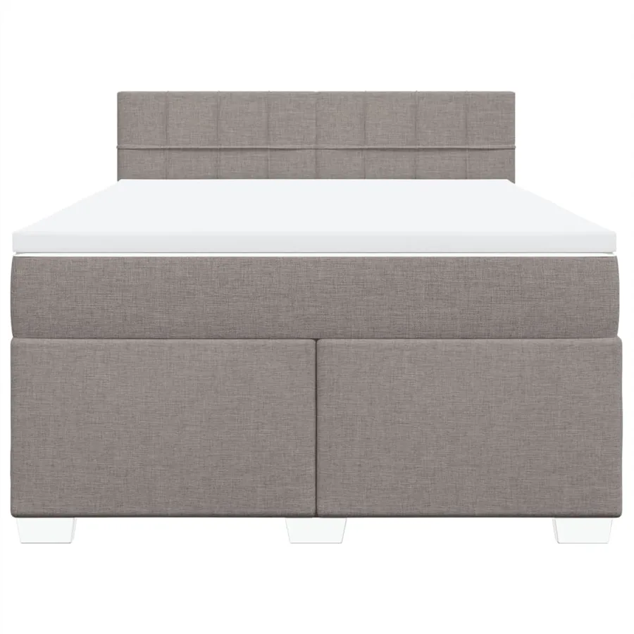 Sommier à lattes de lit avec matelas Taupe 140x200 cm Tissu - 4