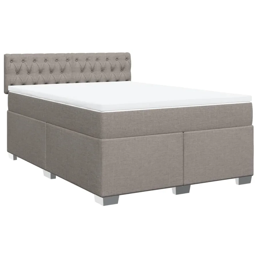 Sommier à lattes de lit avec matelas Taupe 140x200 cm Tissu - 2