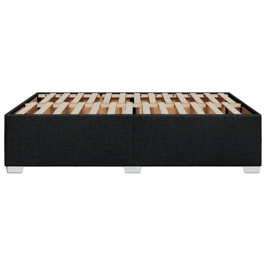 Cadre de lit sans matelas noir 140x200 cm tissu - 5