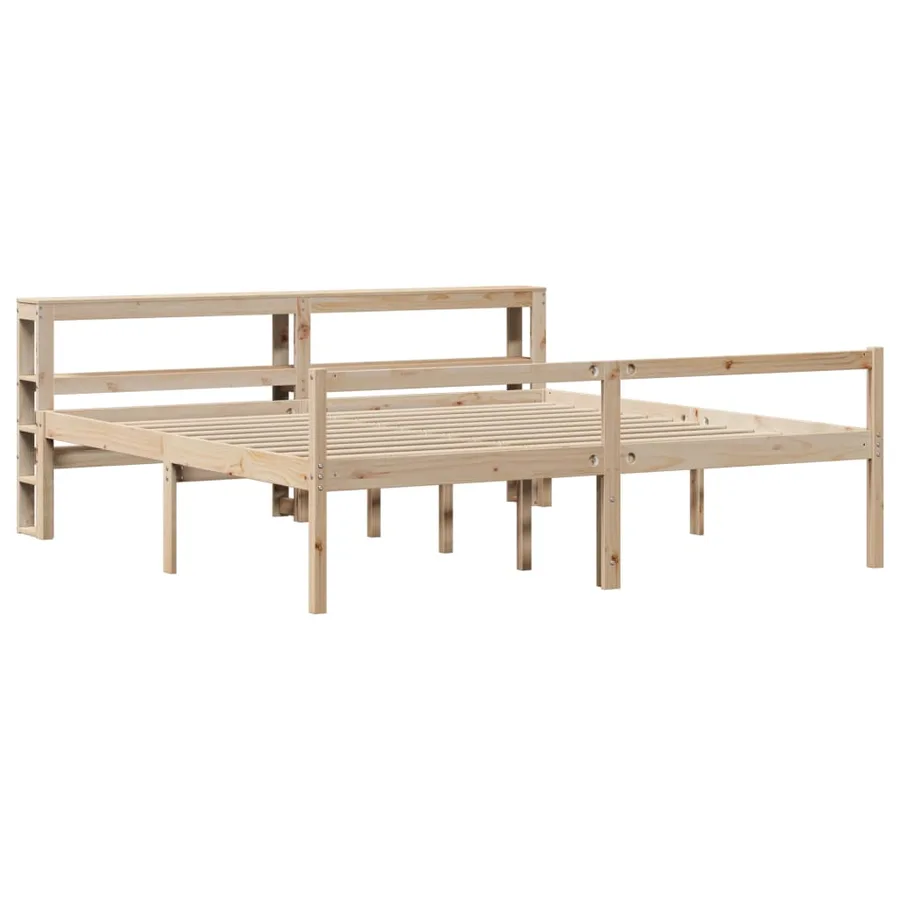 Lit pour personne âgée et tête de lit 200x200cm bois pin massif - 3