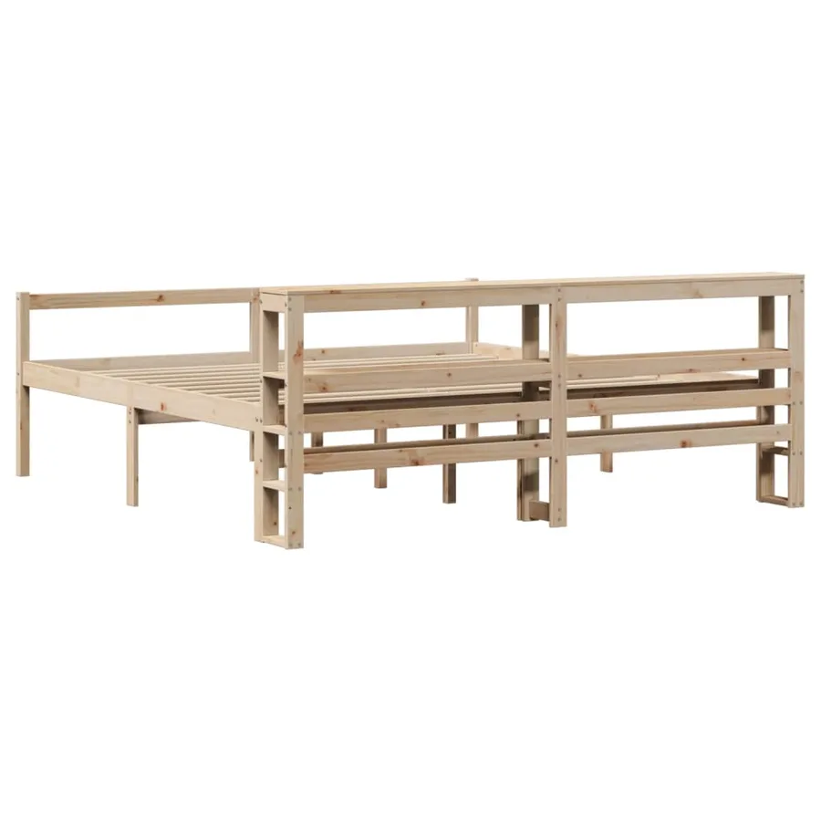 Lit pour personne âgée et tête de lit 200x200cm bois pin massif - 6
