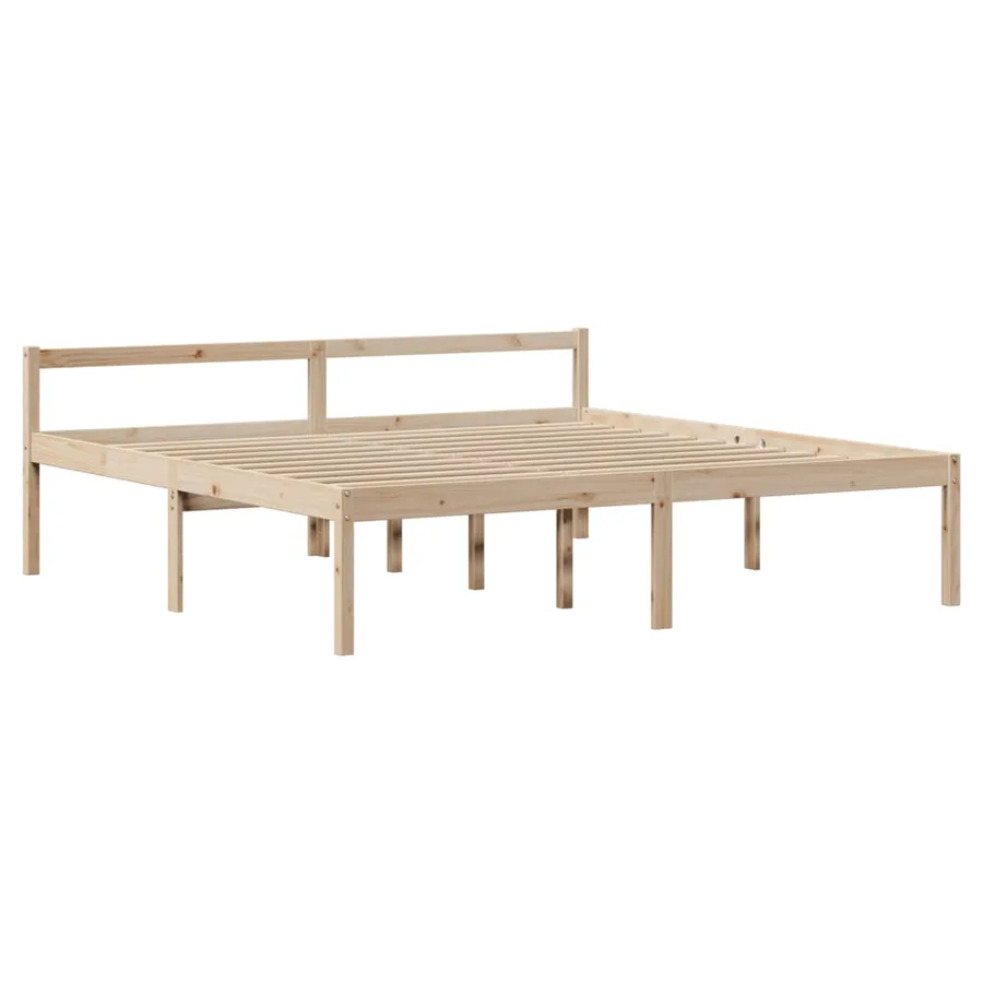 Lit pour personne âgée et tête de lit 200x200cm bois pin massif - 7