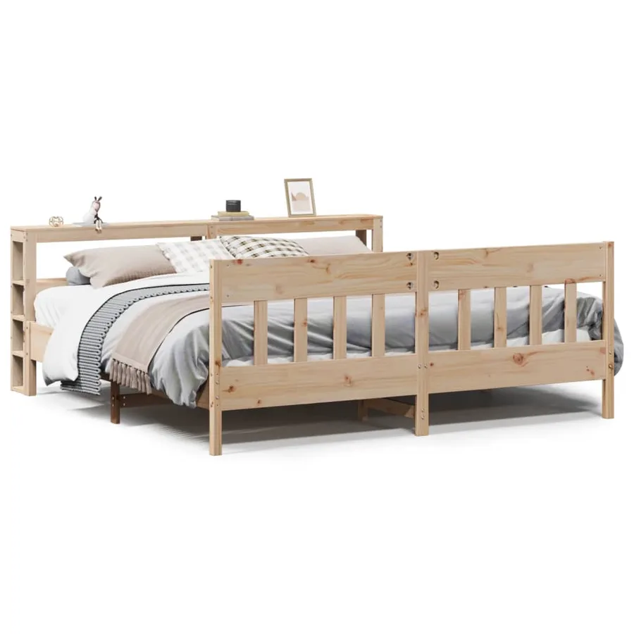 Cadre de lit sans matelas 200x200 cm bois massif de pin - 2