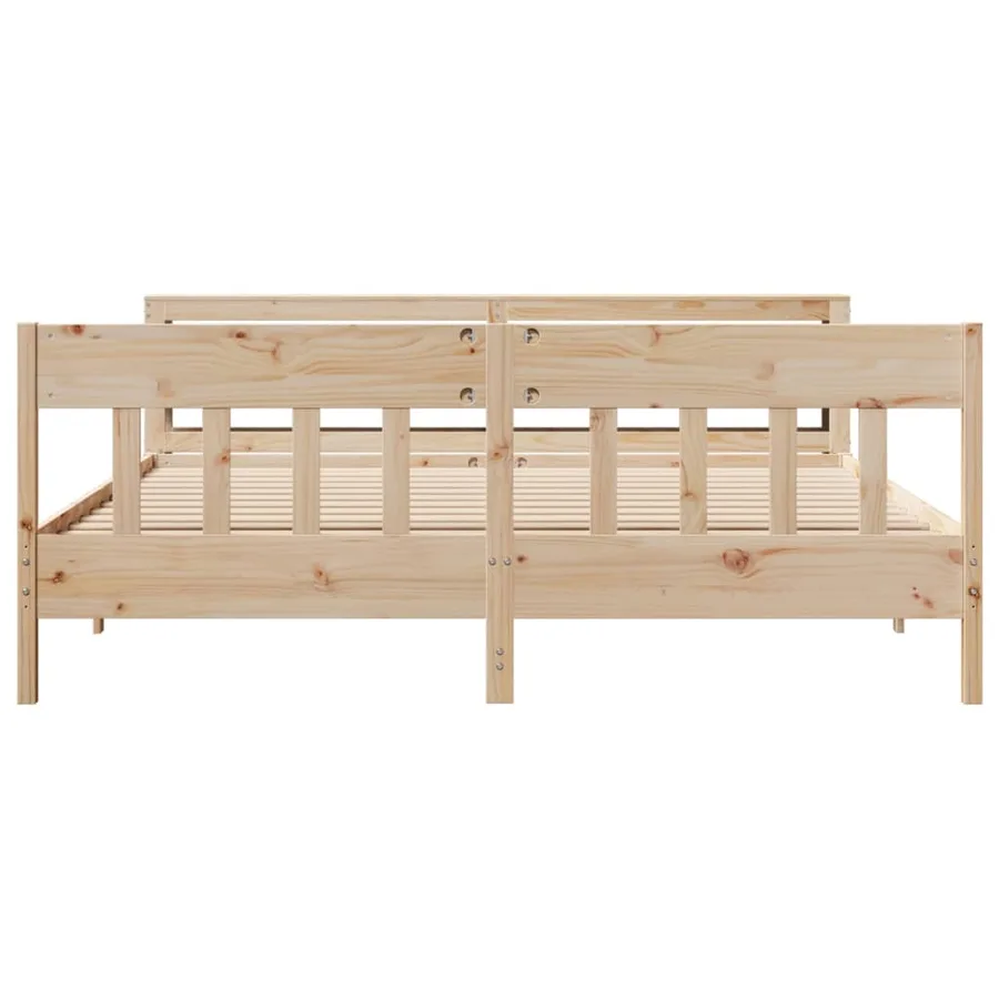 Cadre de lit sans matelas 200x200 cm bois massif de pin - 4