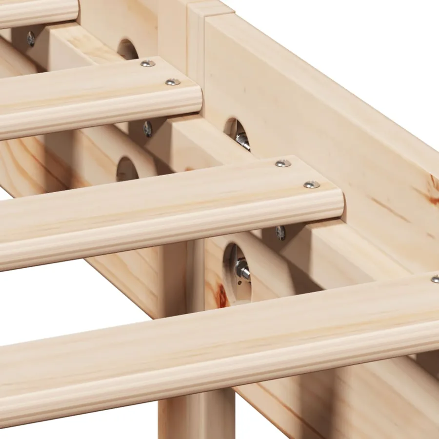 Cadre de lit sans matelas 200x200 cm bois massif de pin - 9