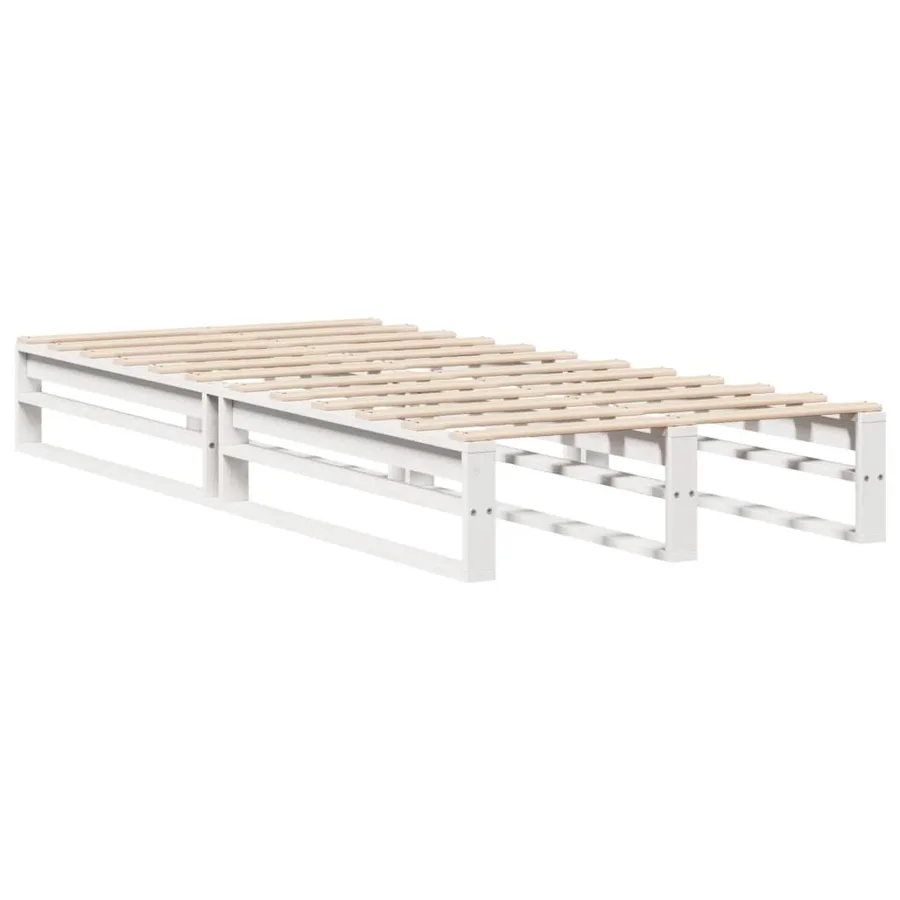Cadre de lit sans matelas blanc 90x190 cm bois de pin massif - 5