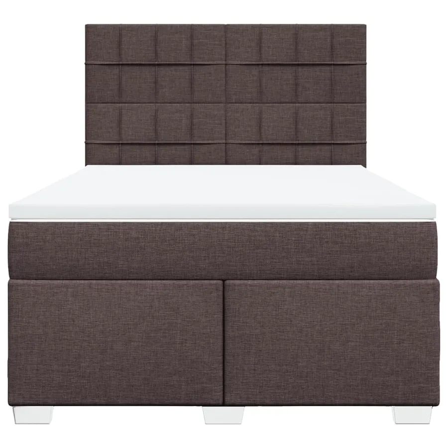 Sommier à lattes de lit avec matelas Marron foncé 140x190 cm - 6