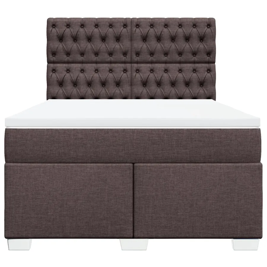Sommier à lattes de lit avec matelas Marron foncé 140x200 cm - 4