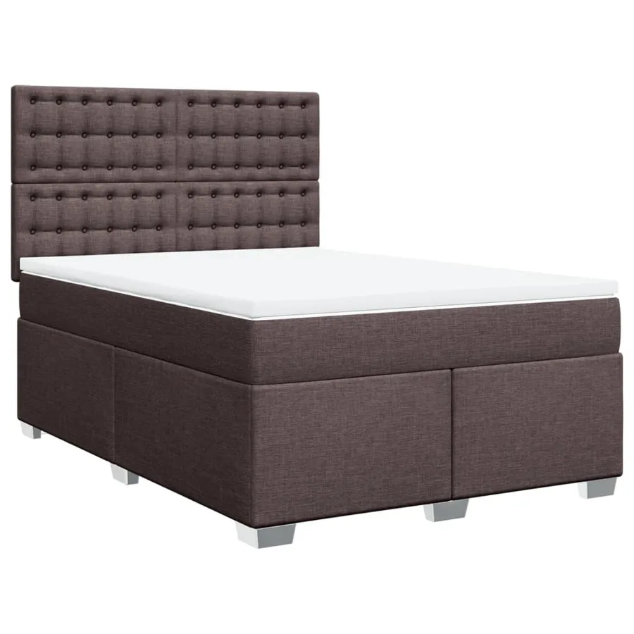 Sommier à lattes de lit avec matelas Marron foncé 140x200 cm - 2