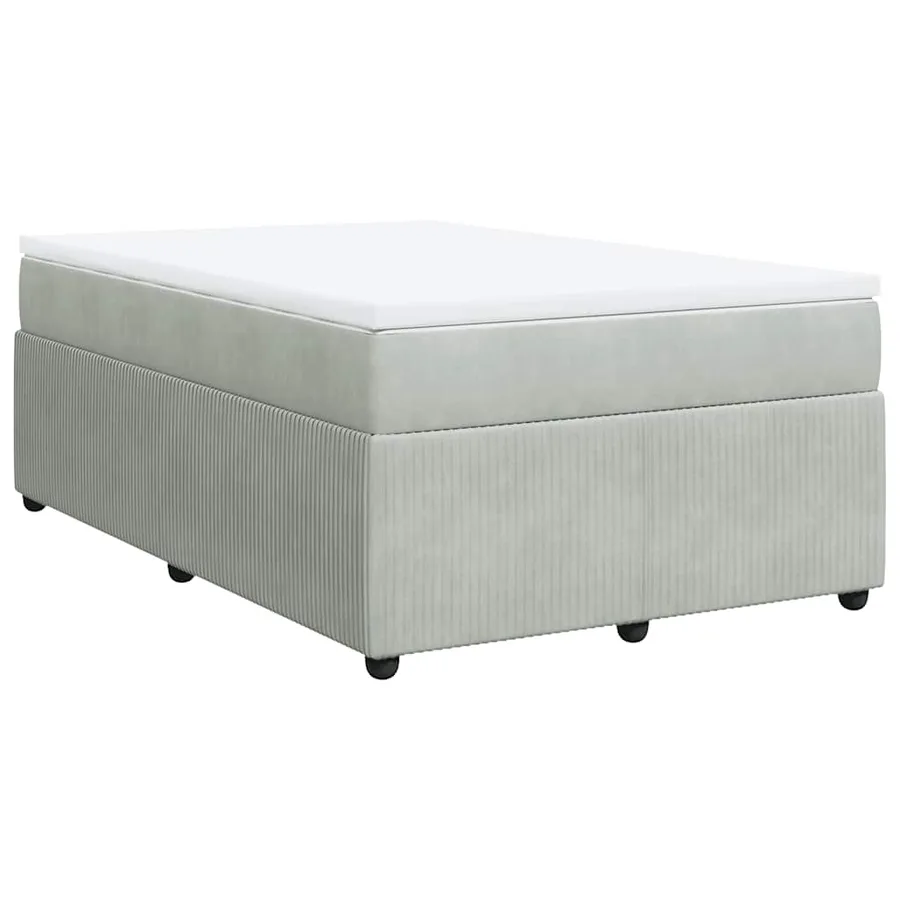 Sommier à lattes de lit et matelas gris clair 120x190cm velours - 2