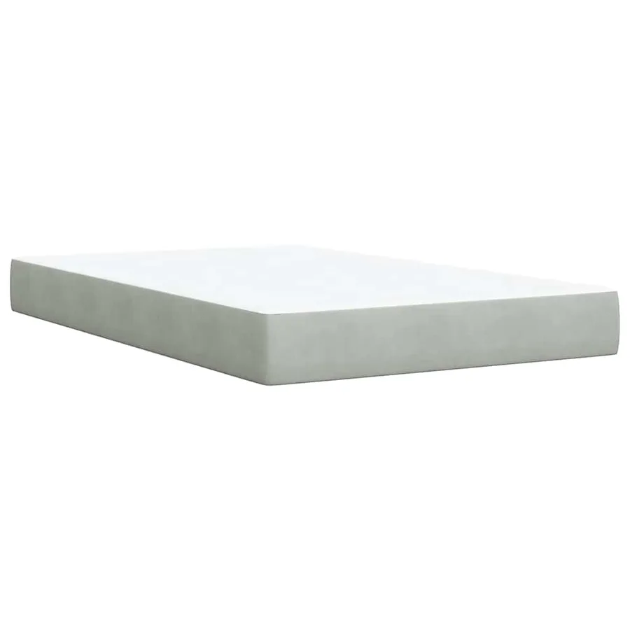 Sommier à lattes de lit et matelas gris clair 120x190cm velours - 6
