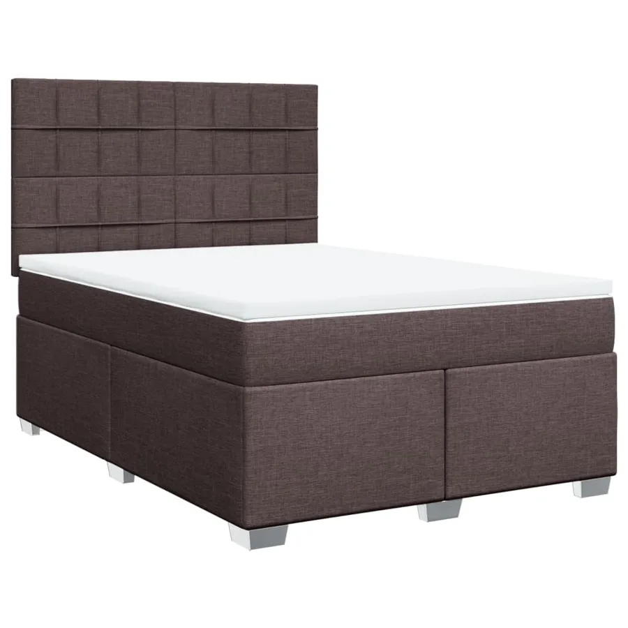 Sommier à lattes de lit avec matelas Marron foncé 140x200 cm - 2