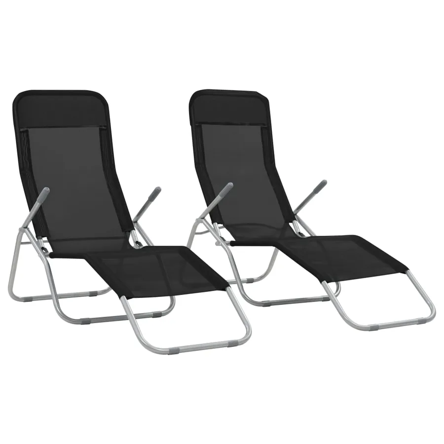 Chaises longues pliables lot de 2 Textilène Rouge - 10