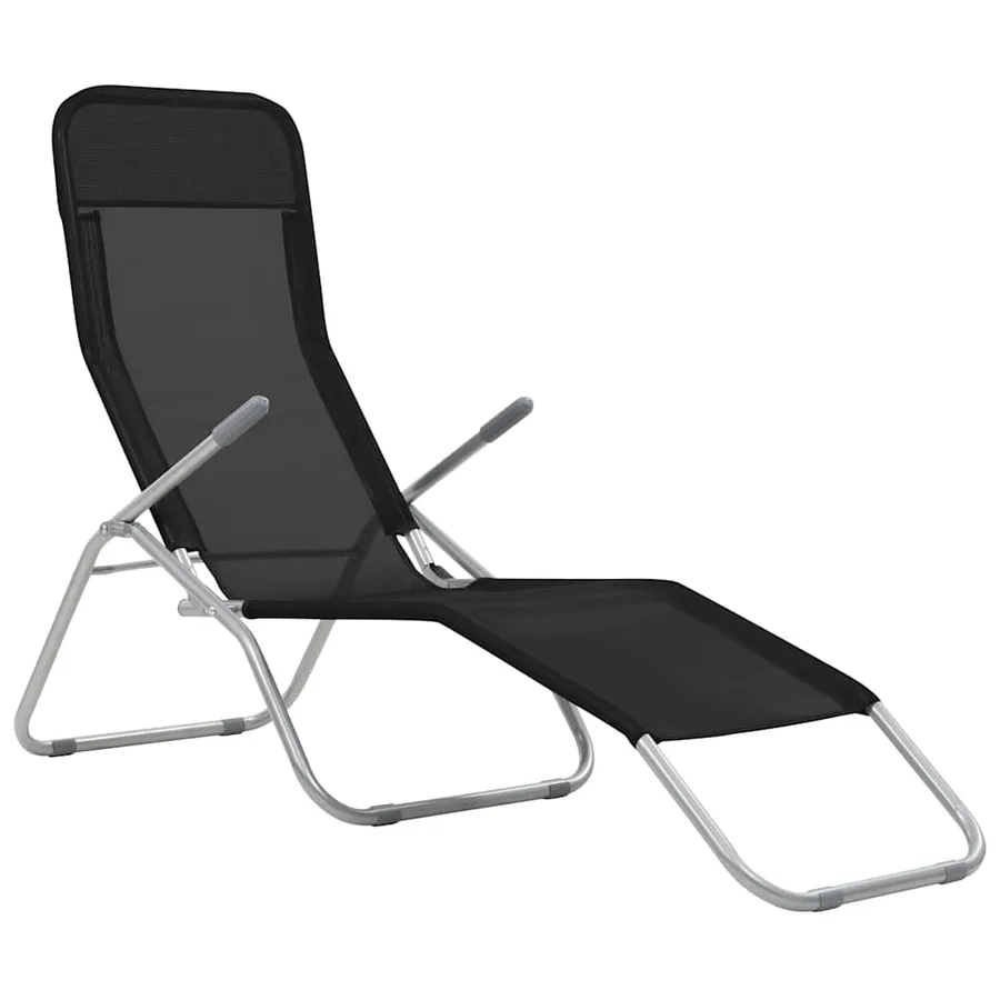 Folding sun loungers set of 2 Textilene Red - 11
