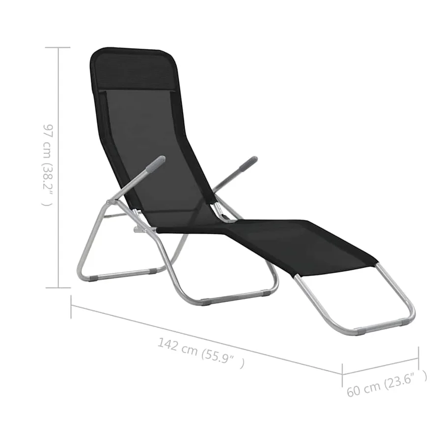 Folding sun loungers set of 2 Textilene Red - 18