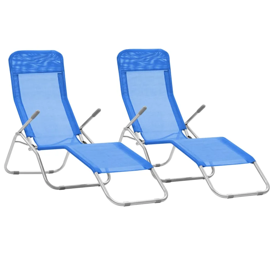 Chaises longues pliables lot de 2 Textilène Rouge - 19