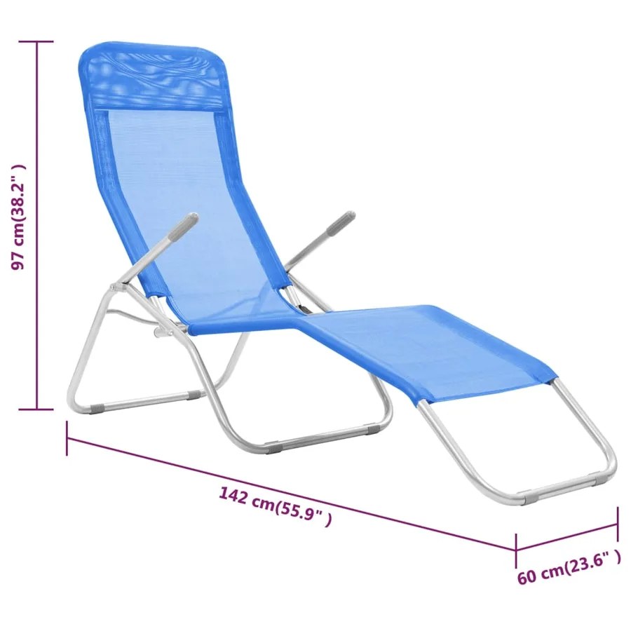 Chaises longues pliables lot de 2 Textilène Rouge - 27