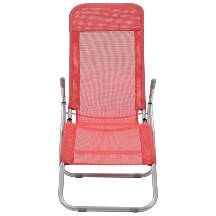 Chaises longues pliables lot de 2 Textilène Rouge - 3