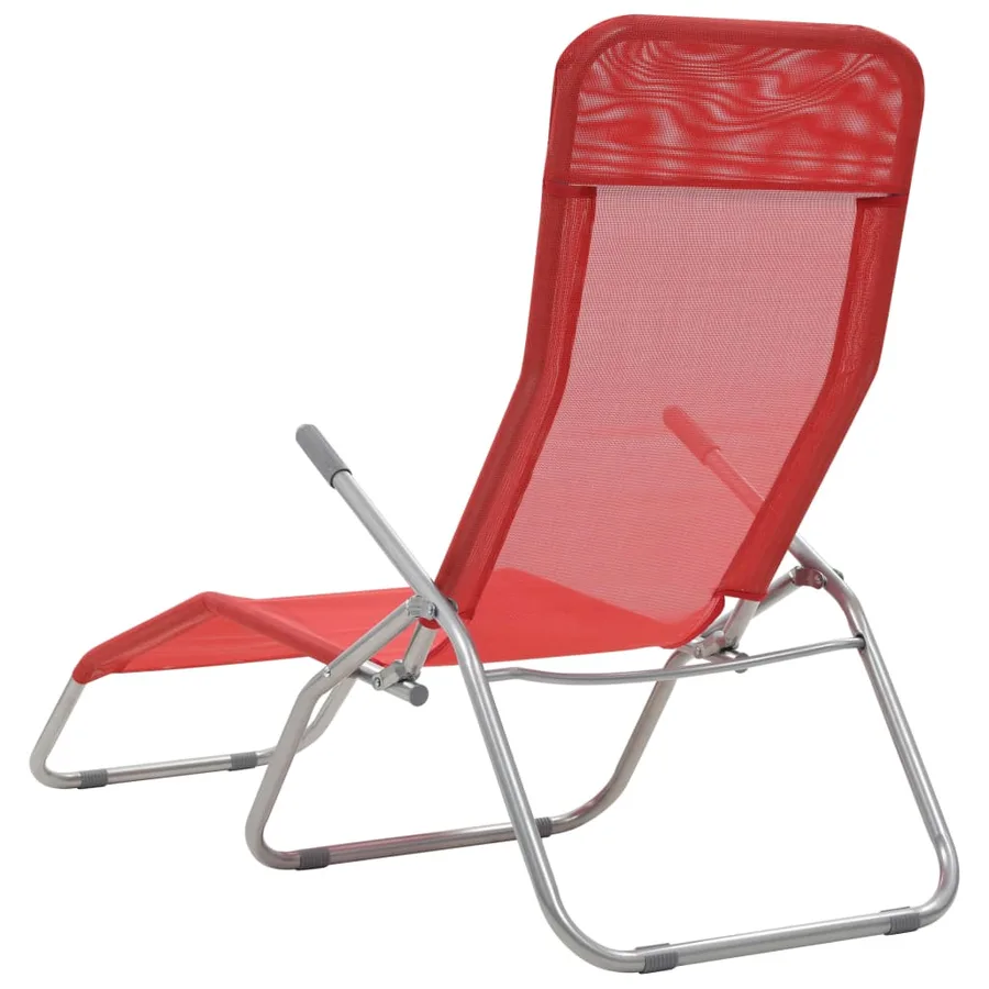 Chaises longues pliables lot de 2 Textilène Rouge - 4