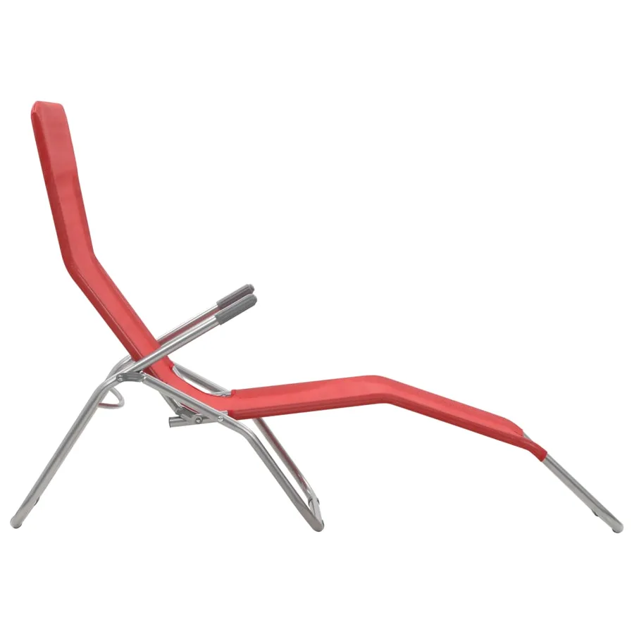 Chaises longues pliables lot de 2 Textilène Rouge - 5