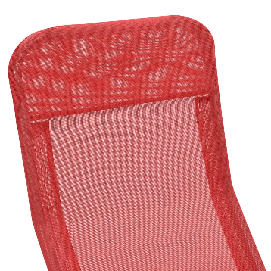 Chaises longues pliables lot de 2 Textilène Rouge - 6