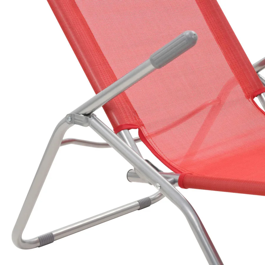 Chaises longues pliables lot de 2 Textilène Rouge - 7