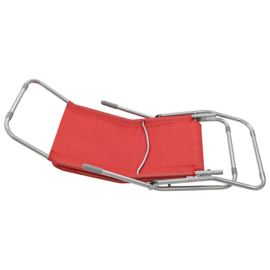 Chaises longues pliables lot de 2 Textilène Rouge - 8