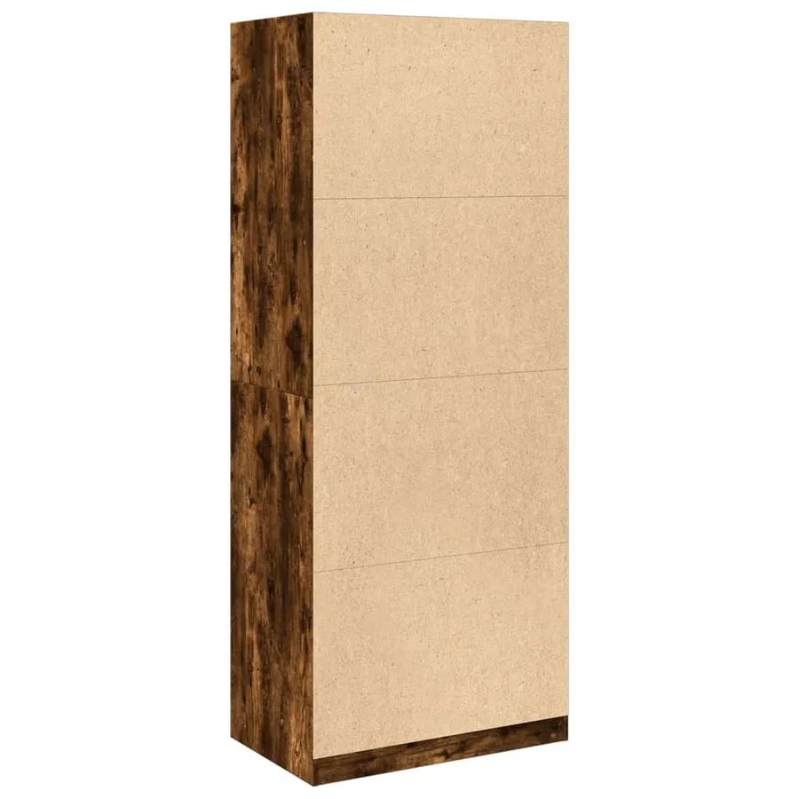 Garde-robe chêne fumé 80x50x200 cm bois d'ingénierie - 6