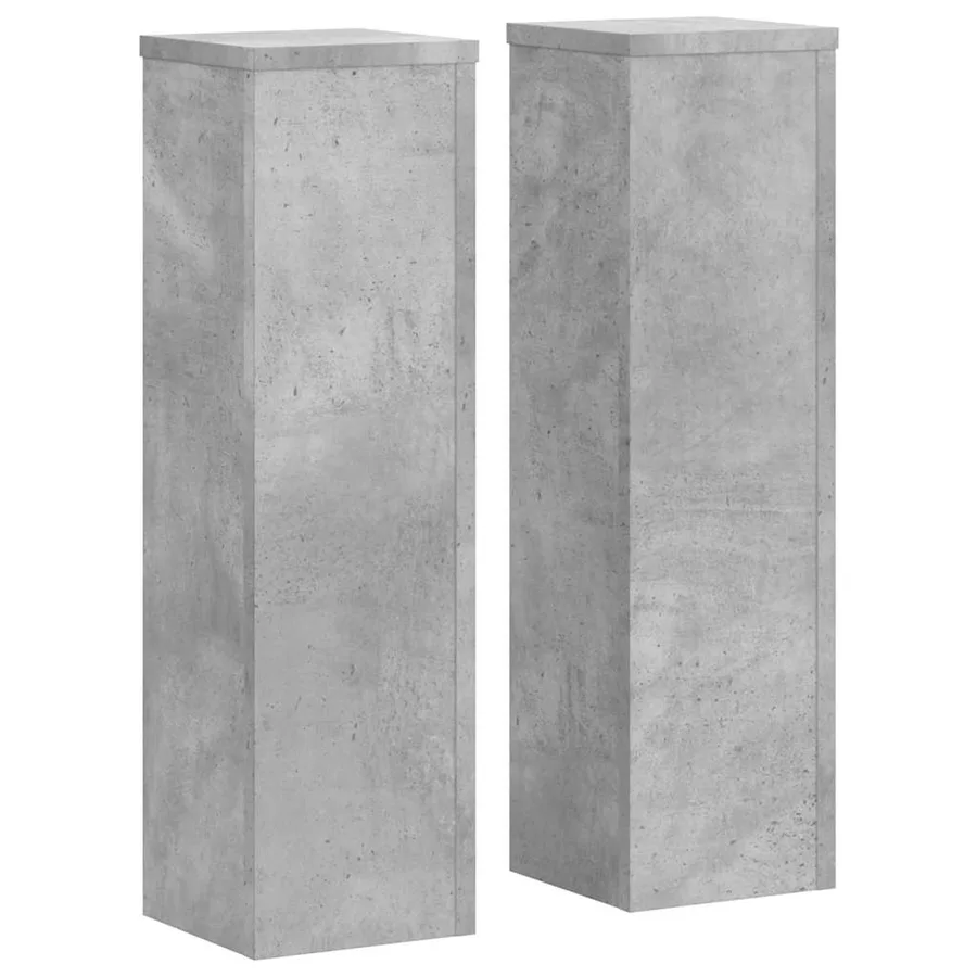 Supports pour plantes 2 pcs gris béton bois d'ingénierie - 2