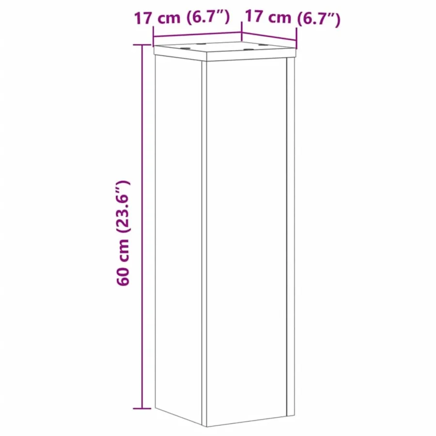 Supports pour plantes 2 pcs chêne artisanal bois d'ingénierie - 8