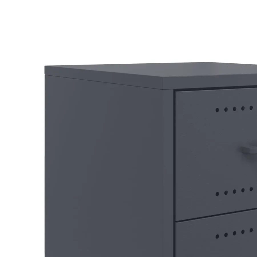 Table de chevet anthracite 36x39x59 cm acier - 10