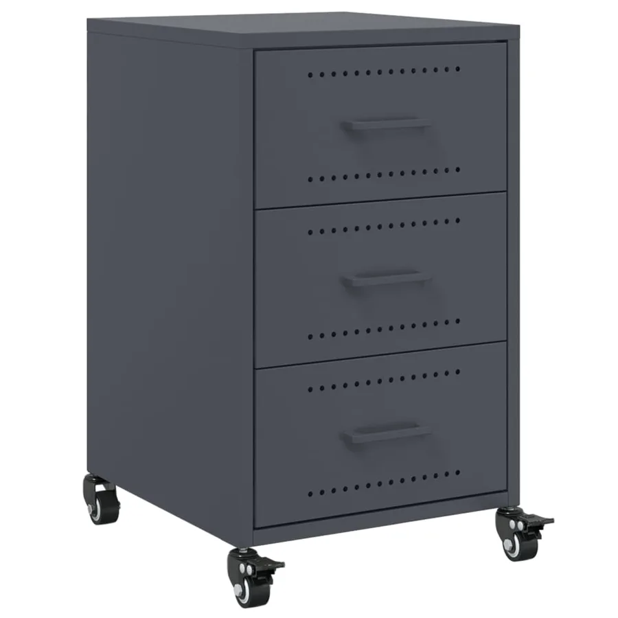 Table de chevet anthracite 36x39x59 cm acier - 2