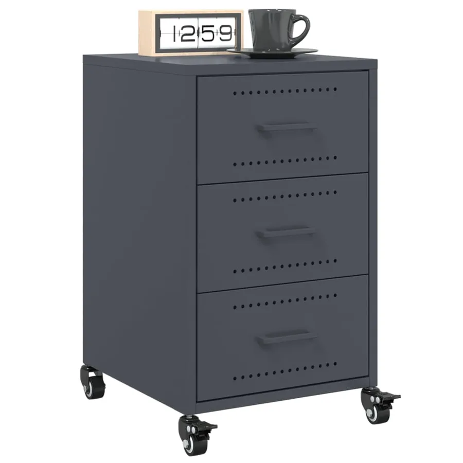 Table de chevet anthracite 36x39x59 cm acier - 4
