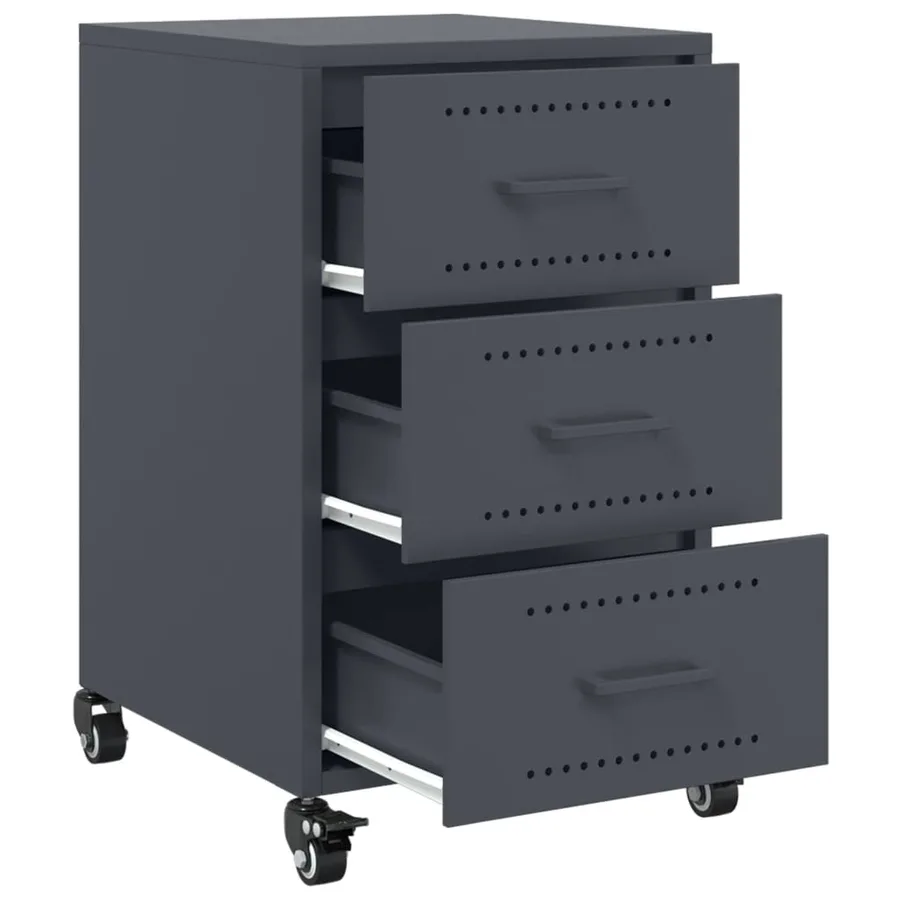 Table de chevet anthracite 36x39x59 cm acier - 9