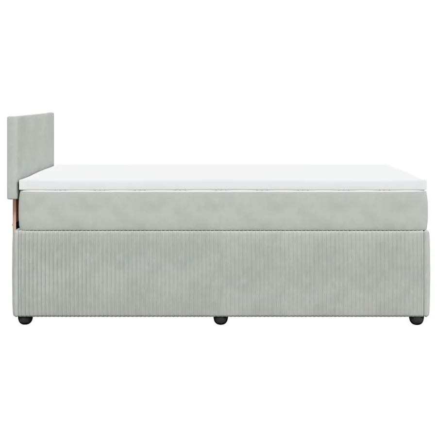 Sommier à lattes de lit et matelas Gris clair 90x190 cm Velours - 7