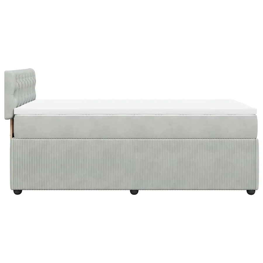 Sommier à lattes de lit et matelas Gris clair 90x190 cm Velours - 7