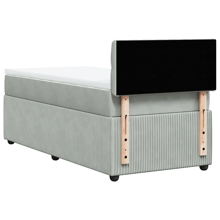 Sommier à lattes de lit et matelas Gris clair 90x190 cm Velours - 8