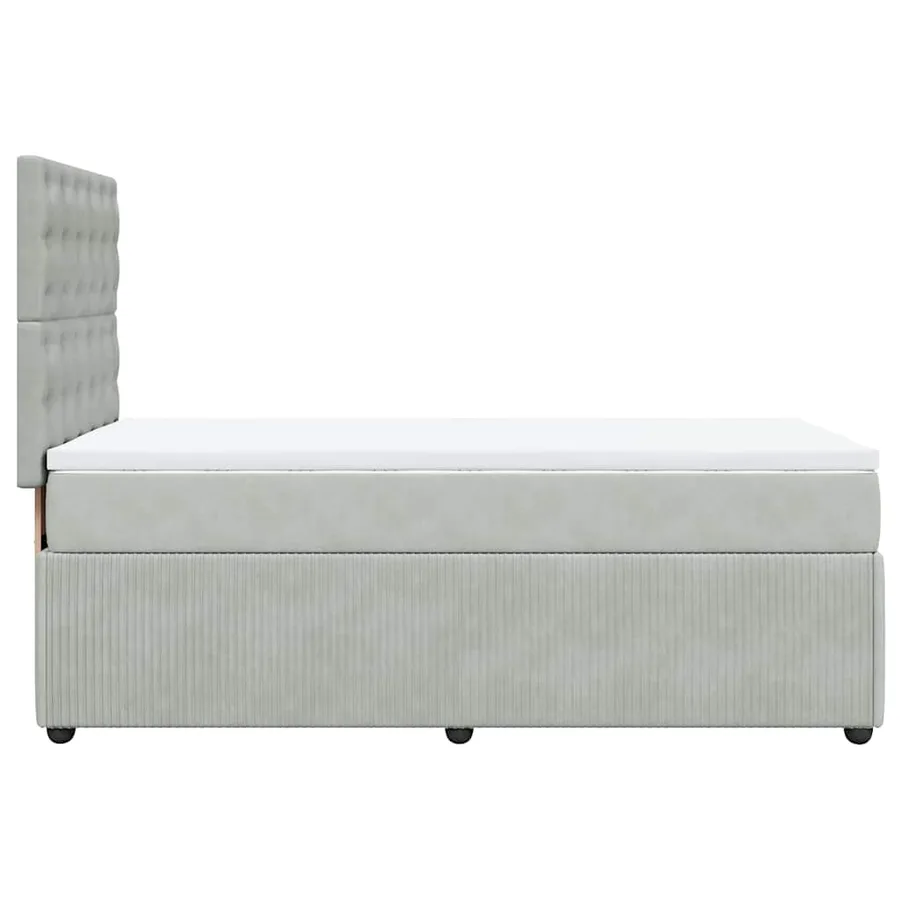 Sommier à lattes de lit et matelas Gris clair 90x190 cm Velours - 7